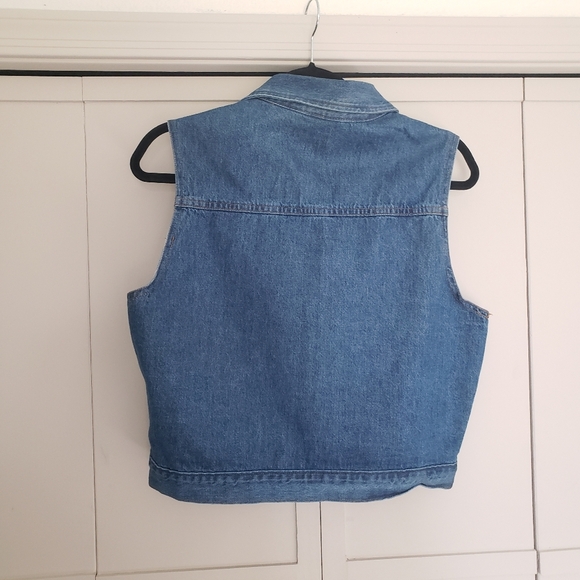 Vintage Faded Glory Mid Wash Denim Vest Large - Picture 6 of 8